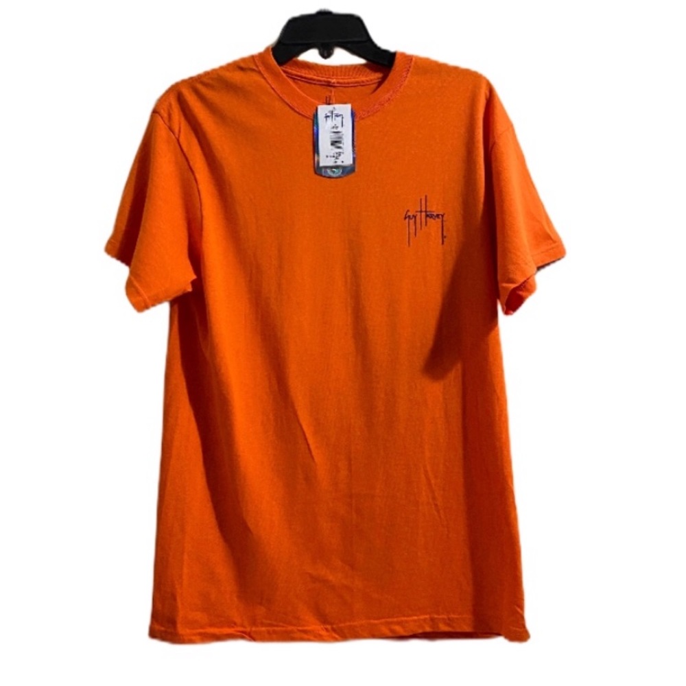Guy Harvey Clemson Boat Orange Shirt Size Medium